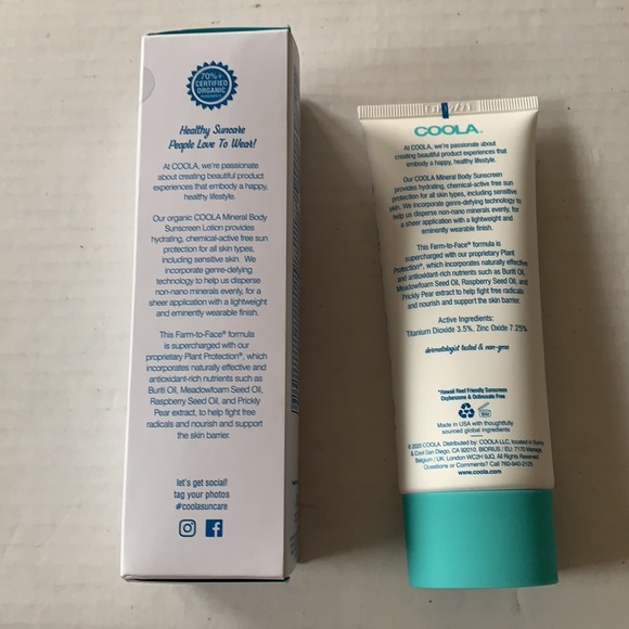 New in box Organic Coola Mineral Body Sunscreen - Picture 2 of 3